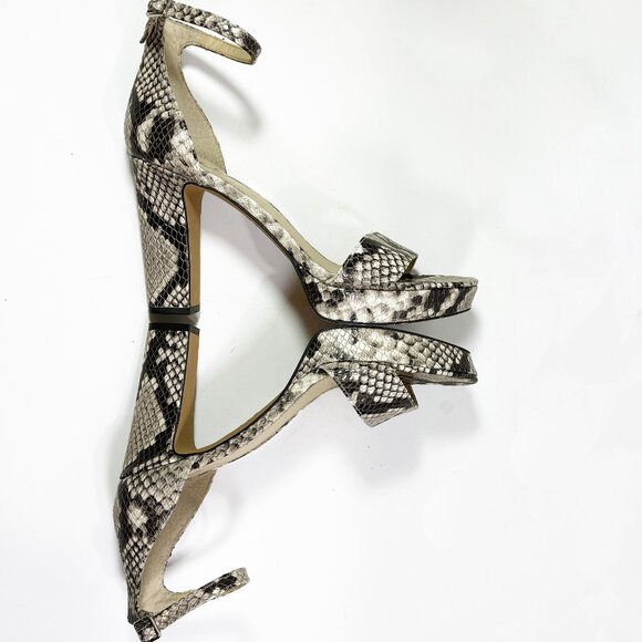 VINCE CAMUTO Sathina Snakeskin Embossed Leather High Heel Sandals 7.5M - Picture 8 of 10